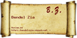 Bendel Zia névjegykártya